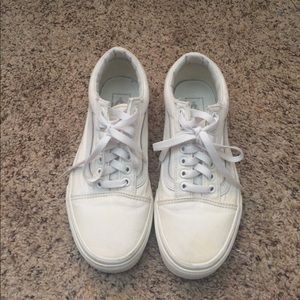 Cream/white lace up vans